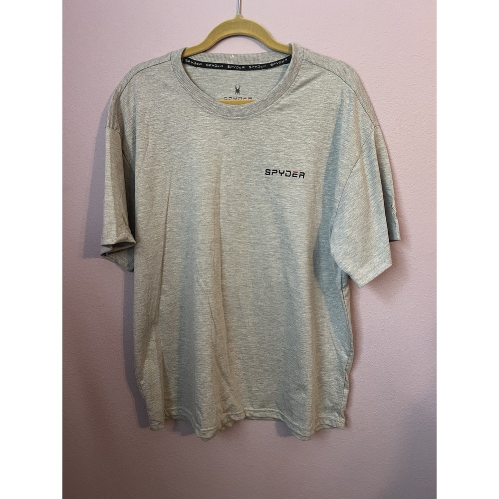 Men's Gray Grey Spyder Tee Shirt‎ Cotton Blend Size XL
